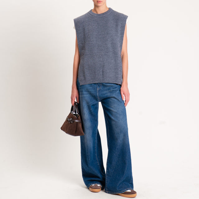 Tensione in-Gilet misto alpaca con lacci laterali - grigio