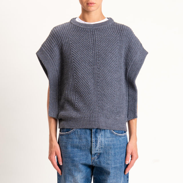 Tensione in-Gilet misto alpaca - charcoal