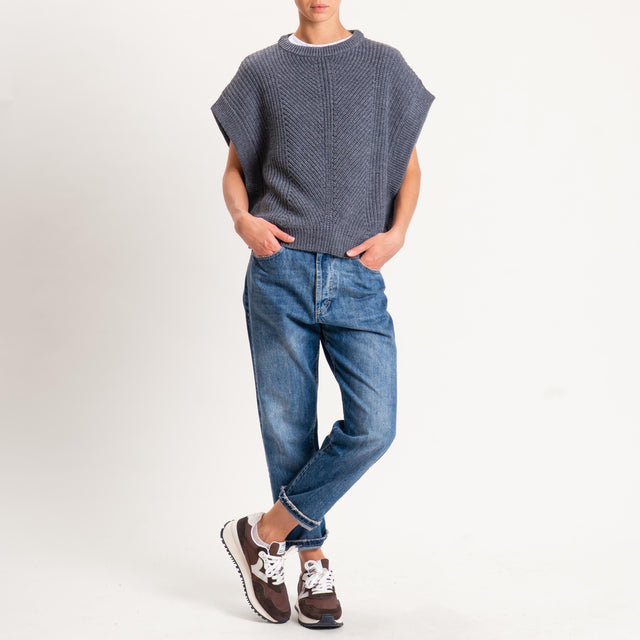 Tensione in-Gilet misto alpaca - charcoal