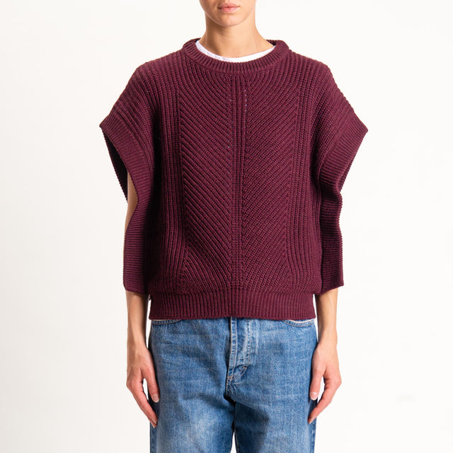 Tensione in-Gilet misto alpaca - burgundy