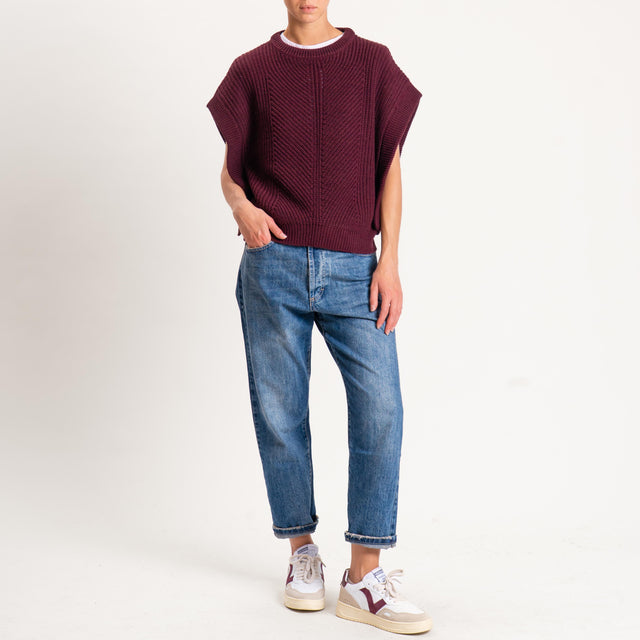 Tensione in-Gilet misto alpaca - burgundy