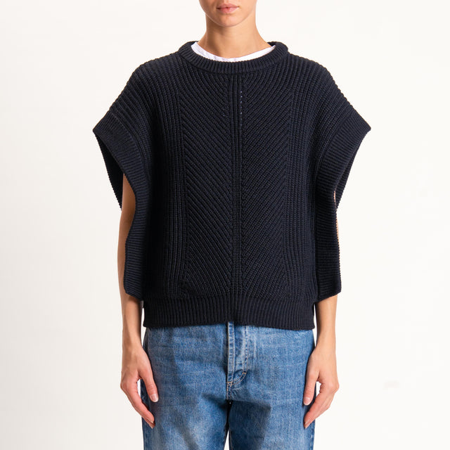 Tensione in-Gilet misto alpaca - Nero