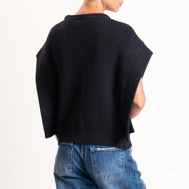 Tensione in-Gilet misto alpaca - Nero