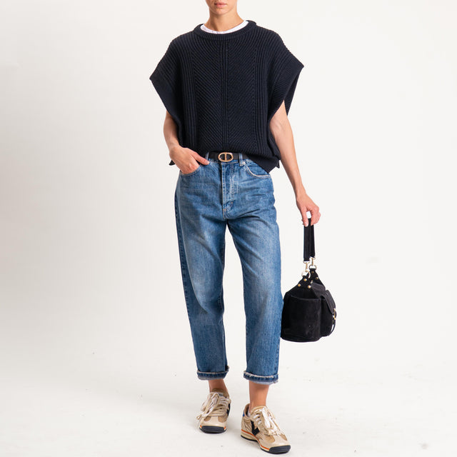 Tensione in-Gilet misto alpaca - Nero