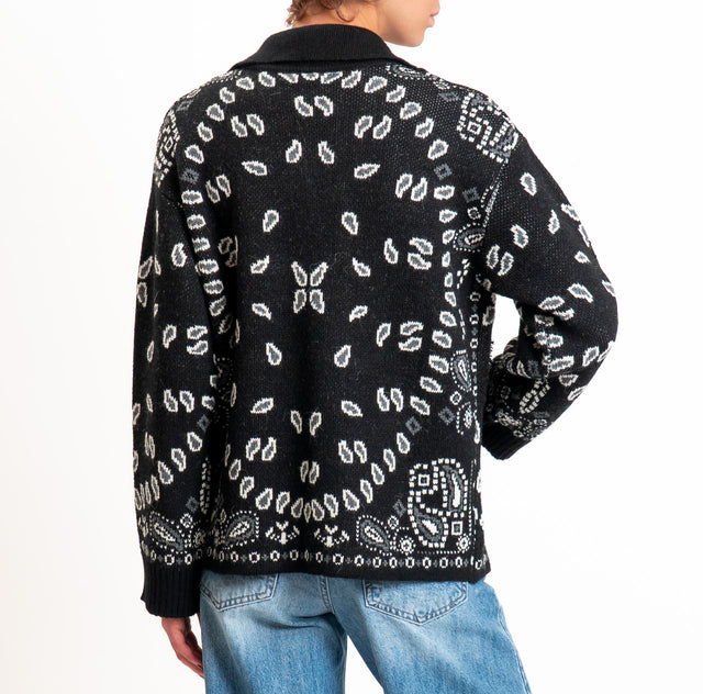 Tensione in-Giacca in maglia fantasia paisley - nero/antracite