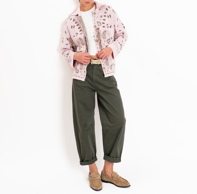 Tensione in-Giacca in maglia fantasia paisley - rosa/taupe