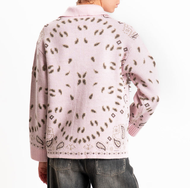 Tensione in-Giacca in maglia fantasia paisley - rosa/taupe