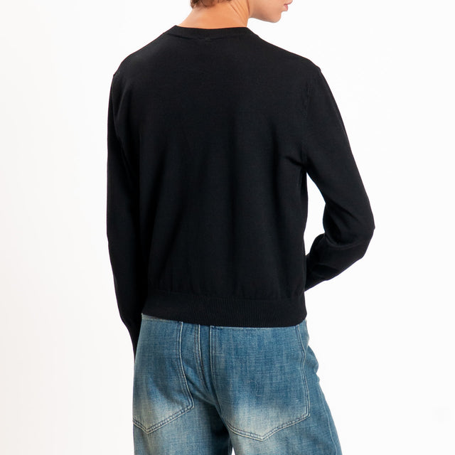 Tensione in-Maglia girocollo N 5 - nero/panna