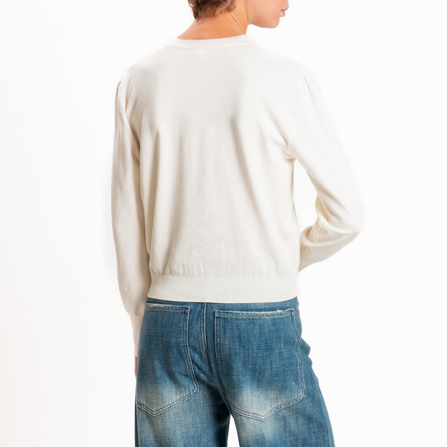 Tensione in-Maglia girocollo N 5 - panna/bordeaux