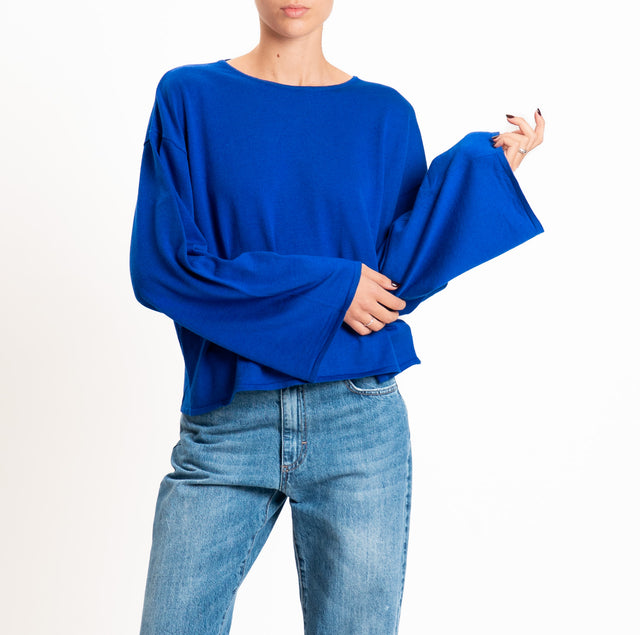 Tensione in-Maglia misto lana manica ampia - royal
