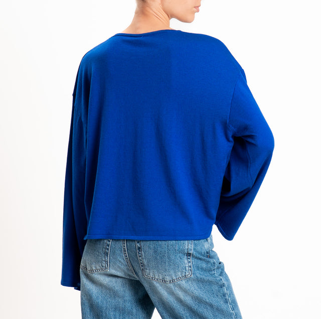 Tensione in-Maglia misto lana manica ampia - royal