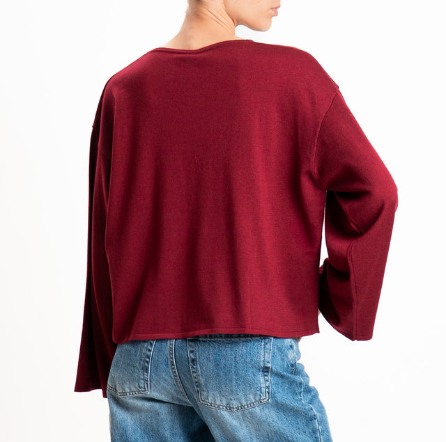 Tensione in-Maglia misto lana manica ampia - Bordeaux