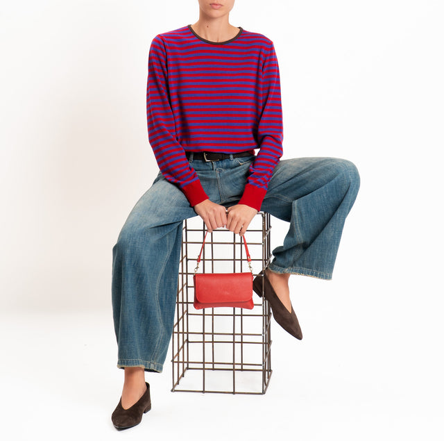 Tensione in-Maglia a righe misto cashmere - moro/rosso/viola
