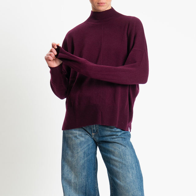 Tensione in-Maglia 100% LANA spacchi laterali - vino