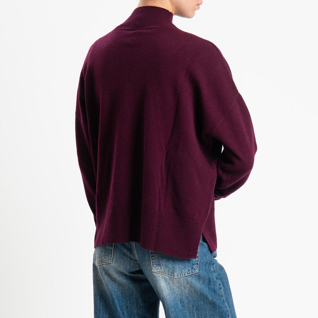 Tensione in-Maglia 100% LANA spacchi laterali - vino