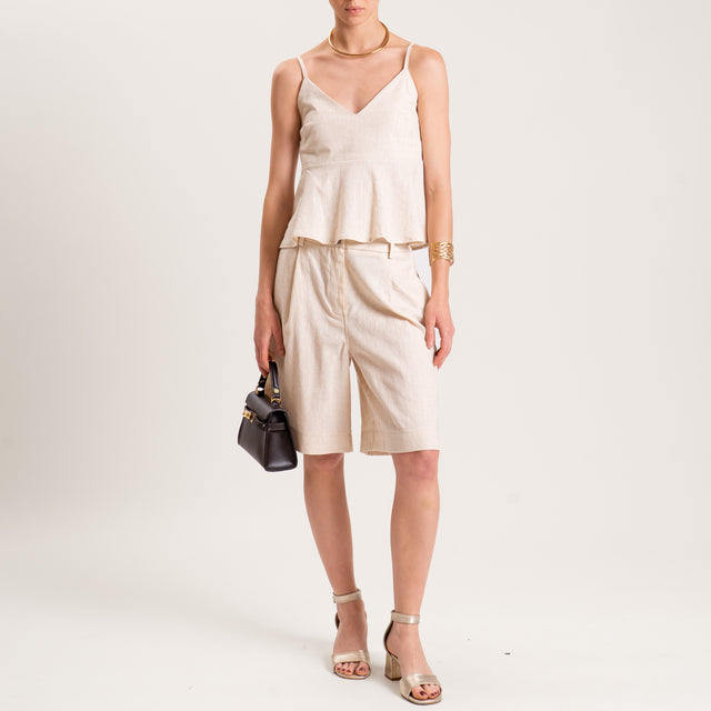 Tensione in-Bermuda RAMIE FIBRA NATURALE elastico dietro - grezzo