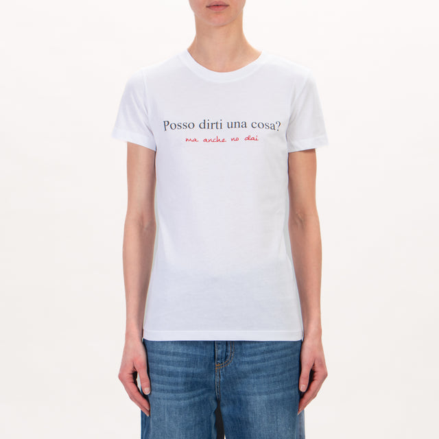 Haveone-T-shirt "POSSO DIRTI UNA COSA" - bianco
