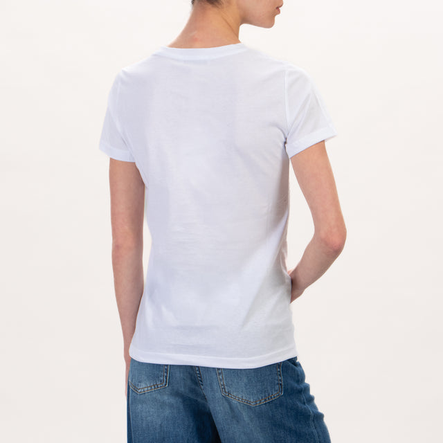 Haveone-T-shirt "METTO LE SCARPE E SCENDO" - bianco