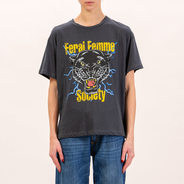 Souvenir-T-shirt FERAL FEMME - piombo