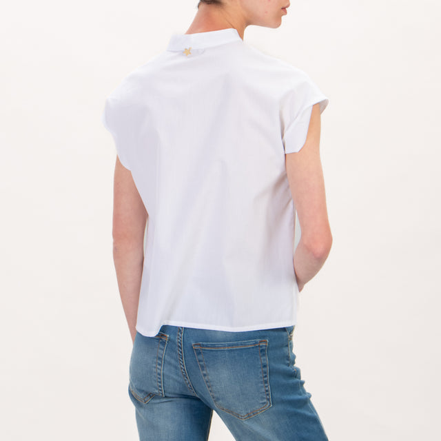 Souvenir-Camicia smanicata spacchi laterali - Bianco