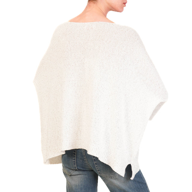 Suéter Kontatto-Micro-lentejuelas con pin - blanco roto