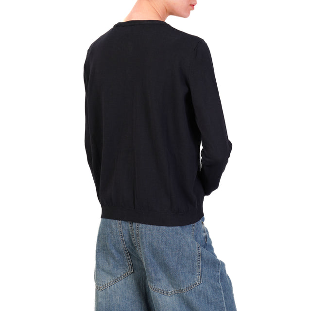 Vicolo-Cardigan bottoni gioiello - blu
