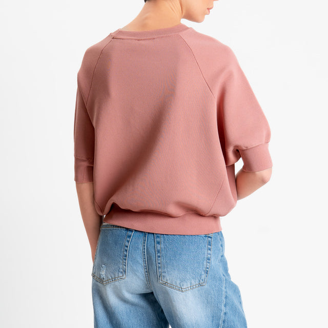 Vicolo-Maglia girocollo punto roma - blush