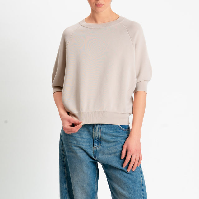 Vicolo-Maglia girocollo punto roma - sand