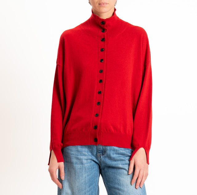 Vicolo-Cardigan LANA/CASHMERE - rosso