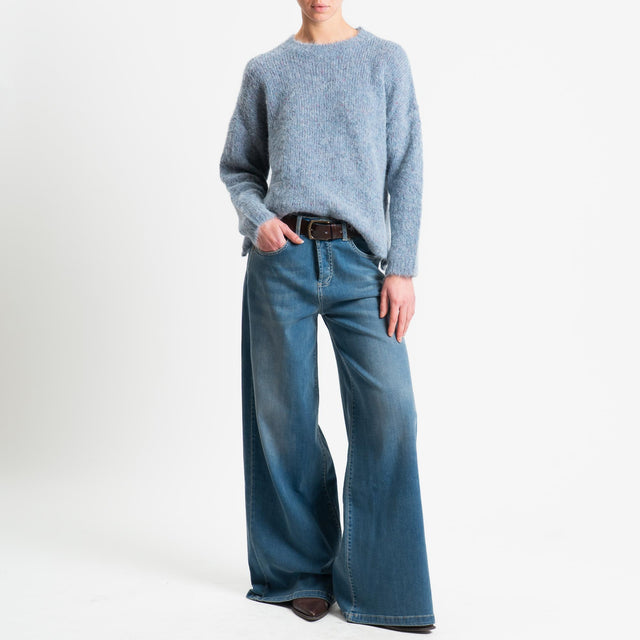 Vicolo-Maglia girocollo misto alpaca melange - polvere