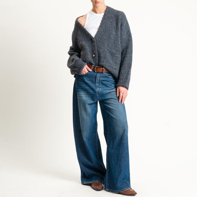 Vicolo-Cardigan misto alpaca con tasche - antracite