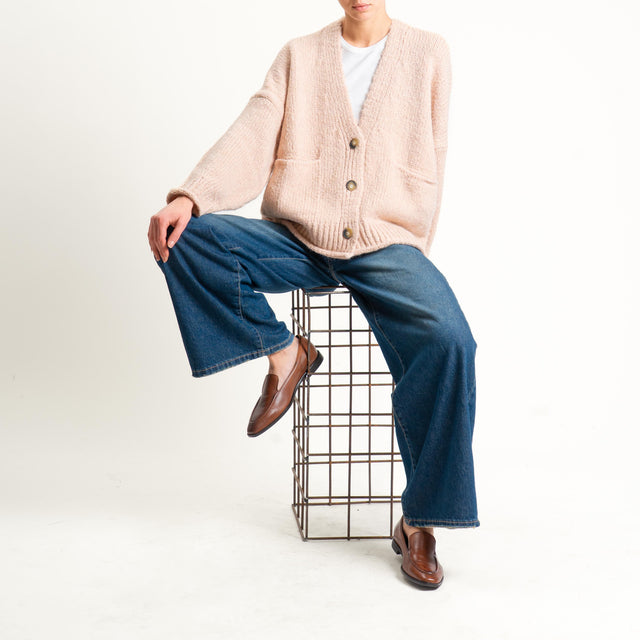 Vicolo-Cardigan misto alpaca con tasche - rosa