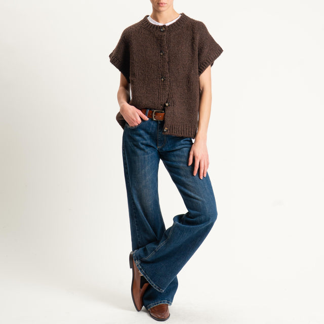 Vicolo-Gilet misto alpaca - moro