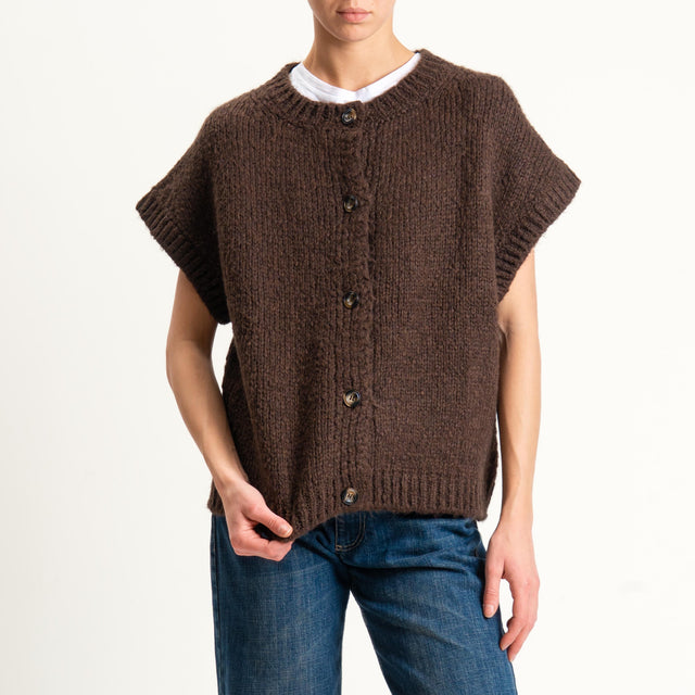 Vicolo-Gilet misto alpaca - moro