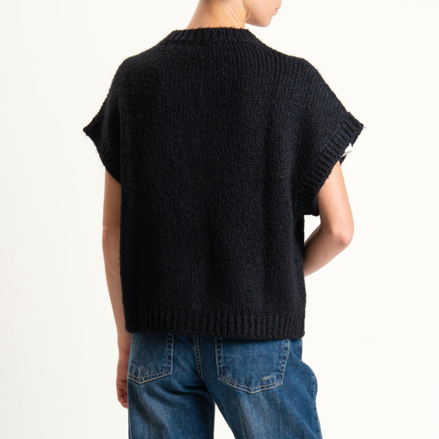 Vicolo-Gilet misto alpaca - nero