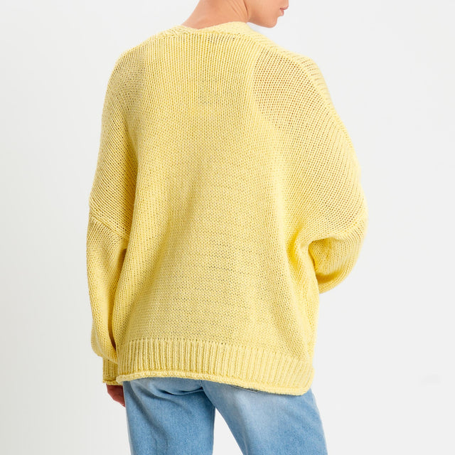 Vicolo-Cardigan bottoni con tasche - yellow