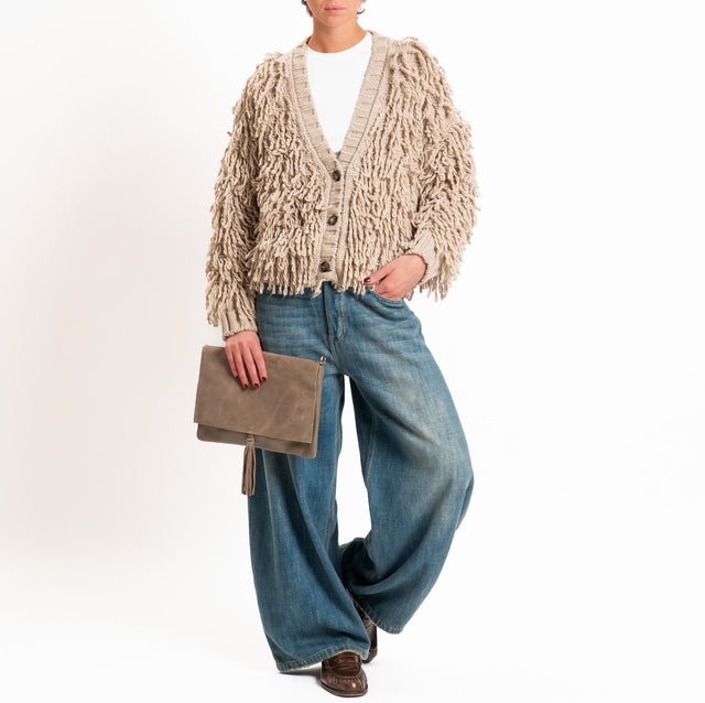 Vicolo-Cardigan misto lana effetto mongolia - beige