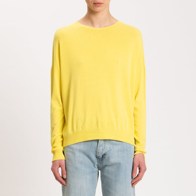 Vicolo-Maglia girocollo spacchi laterali - mimosa