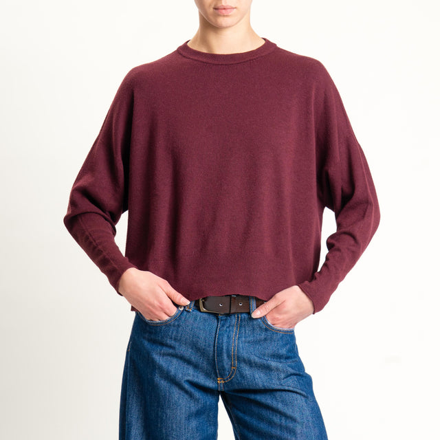 Vicolo-Maglia scatola girocollo - Bordeaux