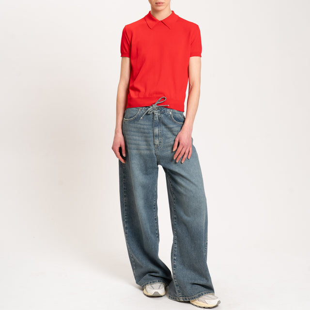 Vicolo-T-shirt collo polo - rosso