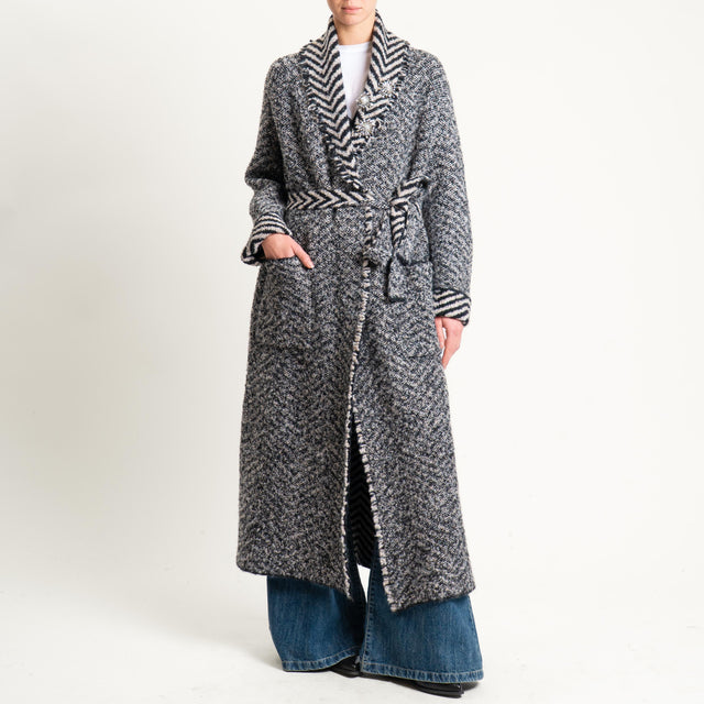 Vicolo-Cappotto misto lana con spille - beige/nero