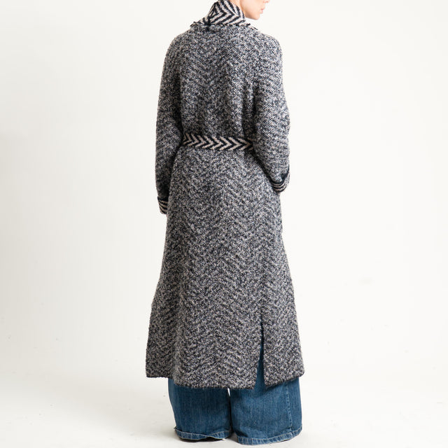 Vicolo-Cappotto misto lana con spille - beige/nero