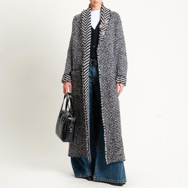 Vicolo-Cappotto misto lana con spille - beige/nero