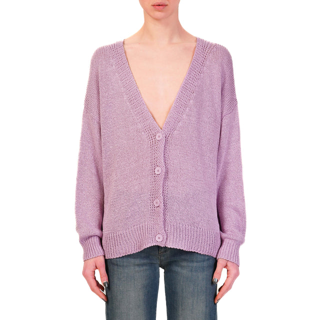 Vicolo-Cardigan scollo v - lilla