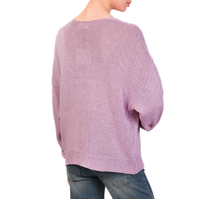 Vicolo-Cardigan scollo v - lilla