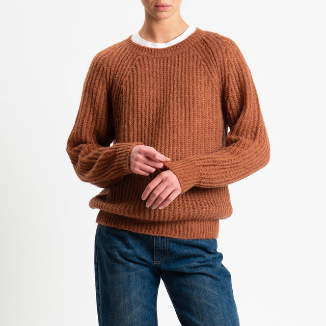 Vicolo-Maglia mohair coste inglesi - bruciato