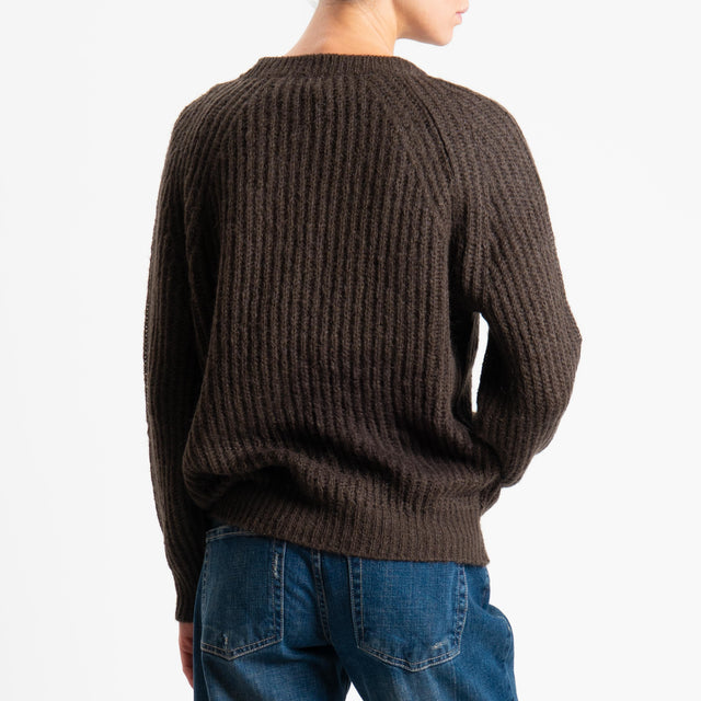 Vicolo-Maglia mohair coste inglesi - moro