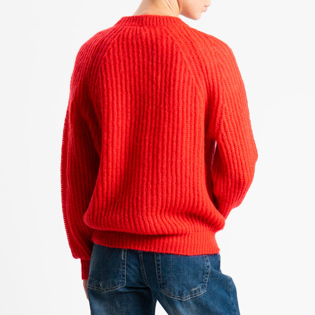 Vicolo-Maglia mohair coste inglesi - rosso