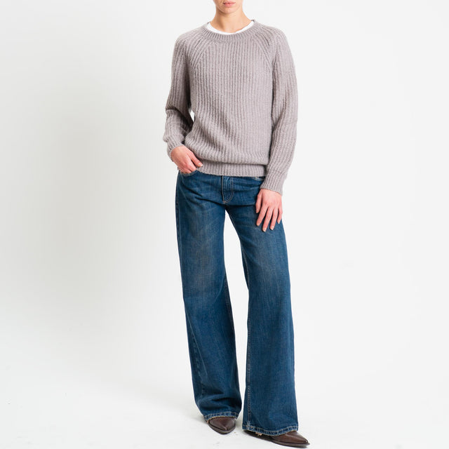 Vicolo-Maglia mohair coste inglesi - taupe