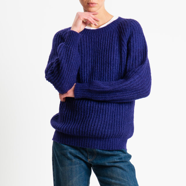 Vicolo-Maglia mohair coste inglesi - viola